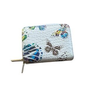 Buxton Small Compact Butterfly Wallet RFID Blocking Lining Zippered Whimsical